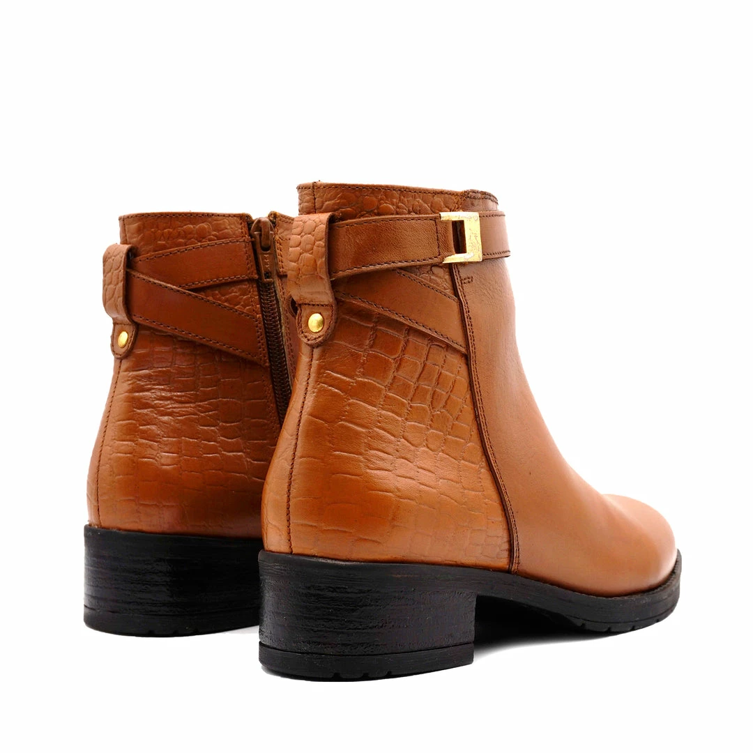 Kickfootwear York Leather Chelsea Tan Buckle Boots - 1006 5 Kickfootwear York Leather Chelsea Tan Buckle Boots - 1006