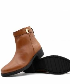 Kickfootwear York Leather Chelsea Tan Buckle Boots - 1006 8 Kickfootwear York Leather Chelsea Tan Buckle Boots - 1006