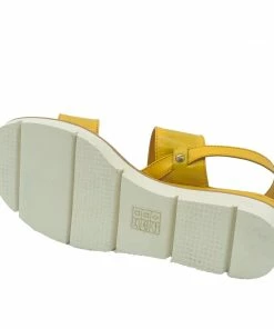 KICK FOOTWEAR Leather Chunky Wide Strap Sandals - Black - Yellow 24 KICK FOOTWEAR Leather Chunky Wide Strap Sandals - Black - Yellow