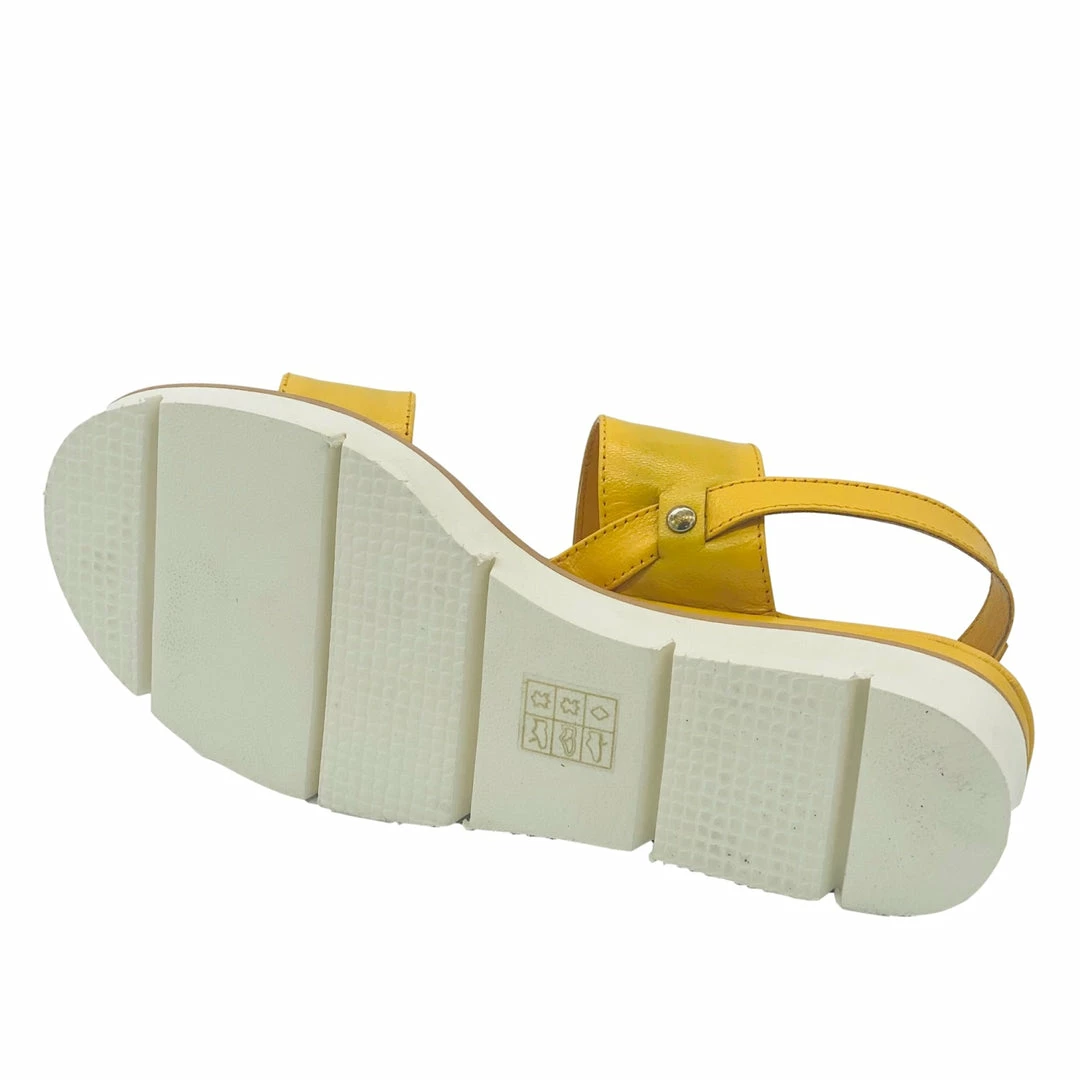 KICK FOOTWEAR Leather Chunky Wide Strap Sandals - Black - Yellow 12 KICK FOOTWEAR Leather Chunky Wide Strap Sandals - Black - Yellow